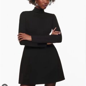 Babaton Siza Dress Black Size 2 NWT Aritzia Mock Neck Long Sleeve Mini